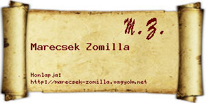 Marecsek Zomilla névjegykártya
